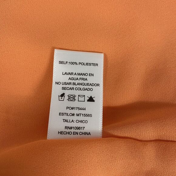 Shinestar Top Womens Small Orange Ruffle Fall Harvest Cold Shoulder Work Office - Picture 12 of 16